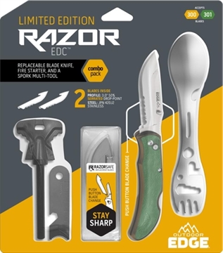 Picture of Outdoor Edge Outdoor Edge 3"" Razor Carry + Spork + Ferro Rod (2 Blades) P24RX30SF-2C